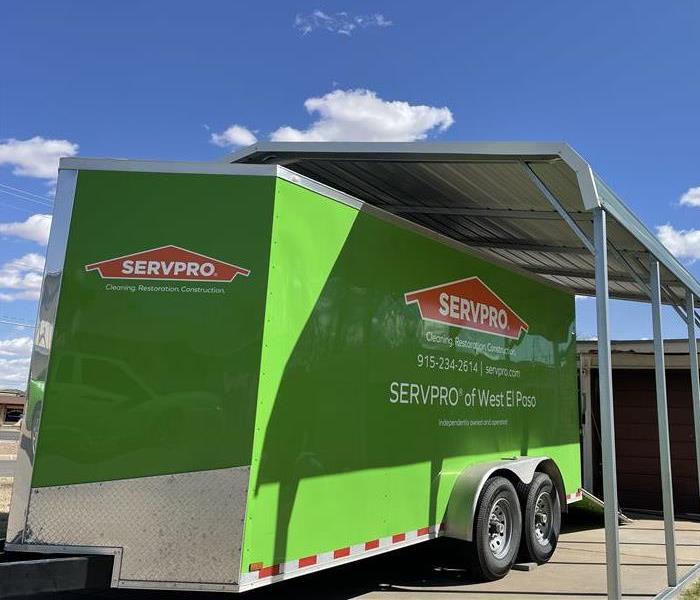 SERVPRO of West El Paso Trailer in front of home
